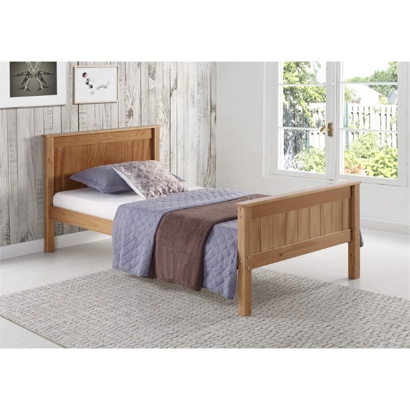Alaterre Furniture Harmony Twin Wood Platform Bed in Cinnamon