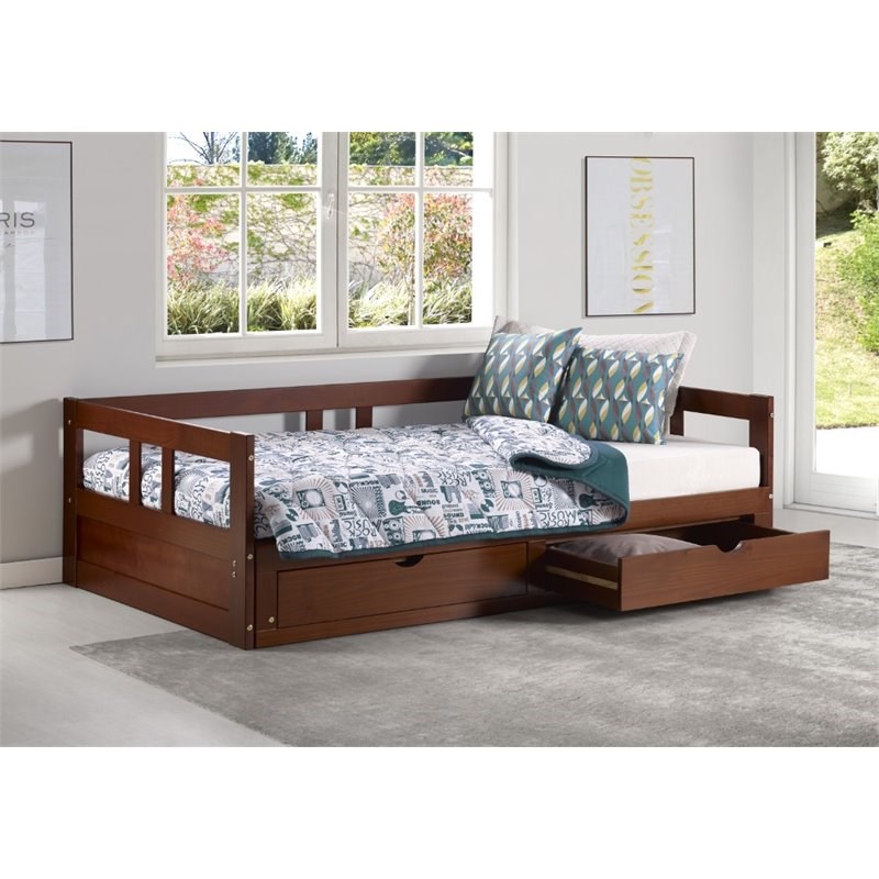 Alaterre Furniture Melody Twin to King Extendable Day Bed with Storage