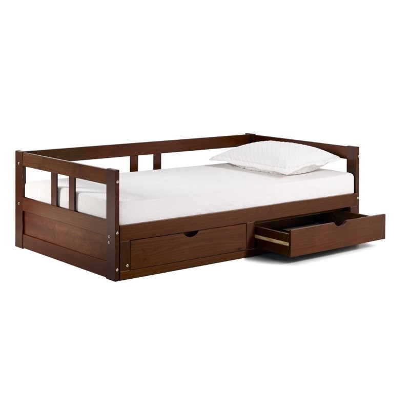 Alaterre Furniture Melody Twin to King Extendable Day Bed with Storage