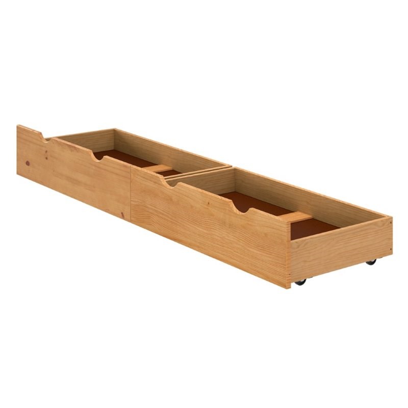 Underbed Wood Storage Drawers Set of 2 in Cinnamon / Brown Homesquare