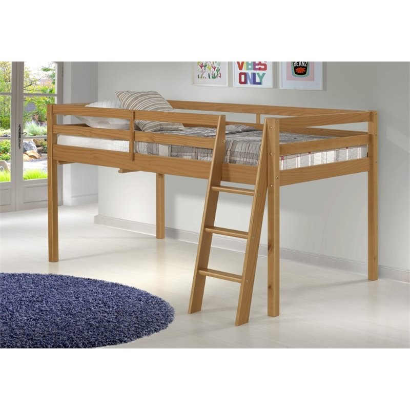 Alaterre Furniture Roxy Twin Wood Junior Loft Bed in Cinnamon
