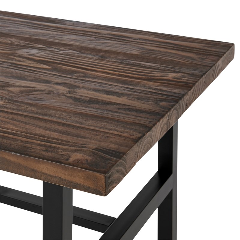 Alaterre Furniture Pomona Metal and Wood Dining Table in Brown