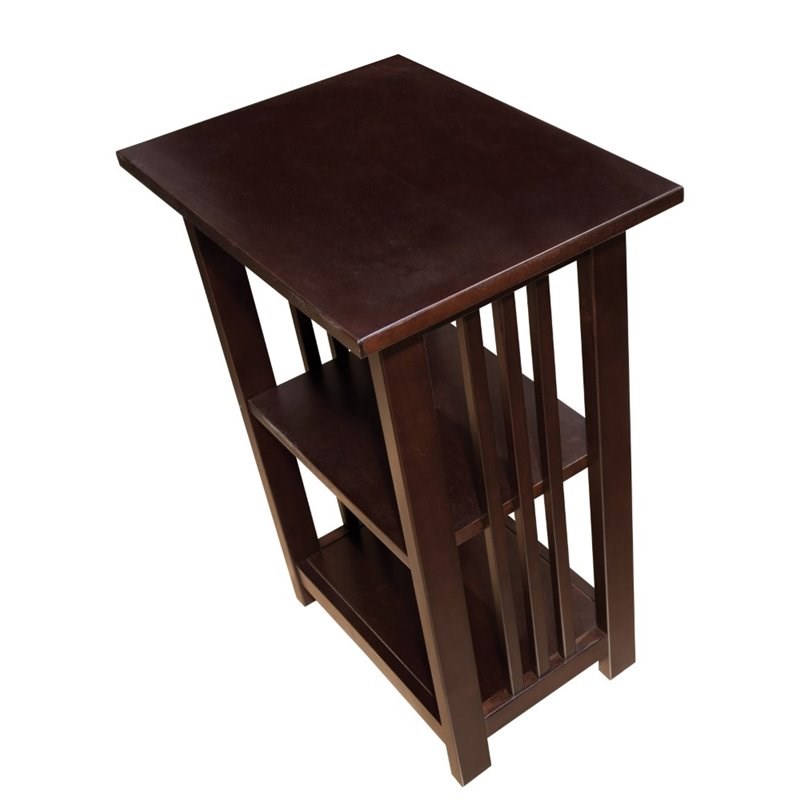 Alaterre Furniture Mission 2-Shelf Wood End Table in Espresso