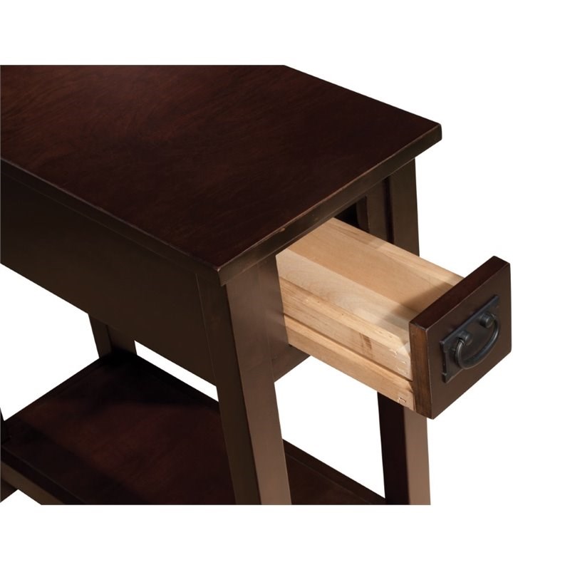 Alaterre Furniture Mission Wood Chairside Table in Espresso