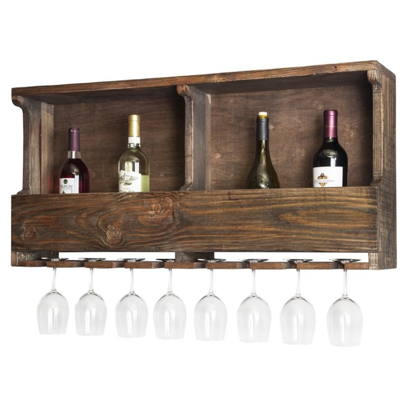 Alaterre Furniture Modesto Reclaimed Wood Wine Rack in Brown