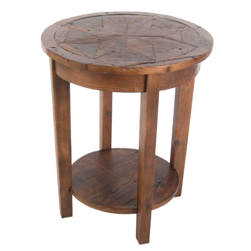 Alaterre Furniture Revive Reclaimed Round End Table in Natural