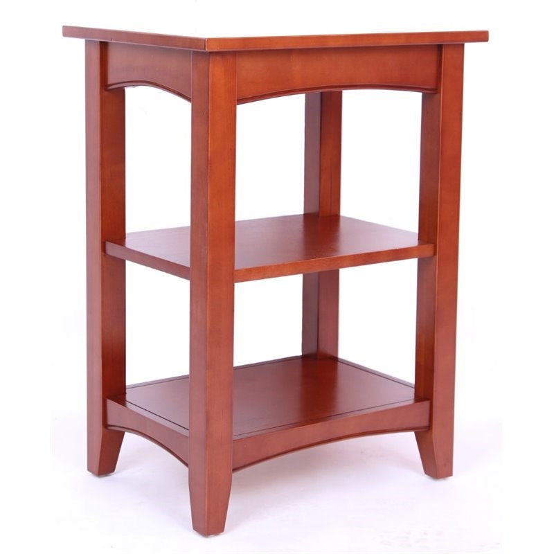 Alaterre Furniture Shaker Cottage 2-Shelf End Table in Cherry