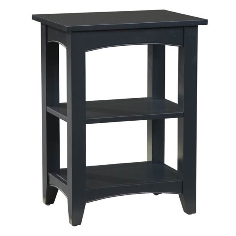 Alaterre Furniture Shaker Cottage 2-Shelf End Table in Charcoal Gray