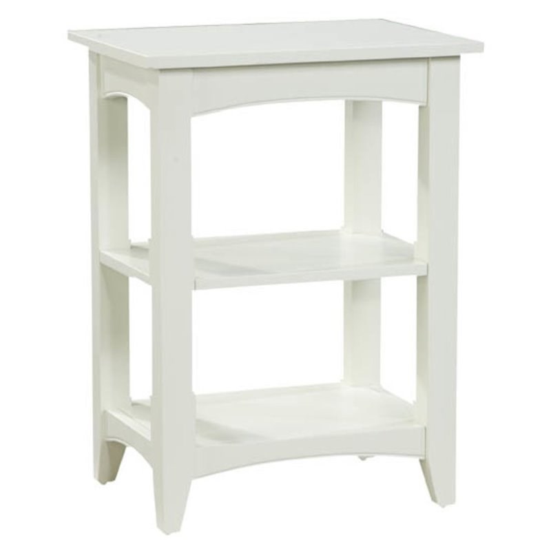 Alaterre Furniture Wood Shaker Cottage 2-Shelf End Table in Ivory