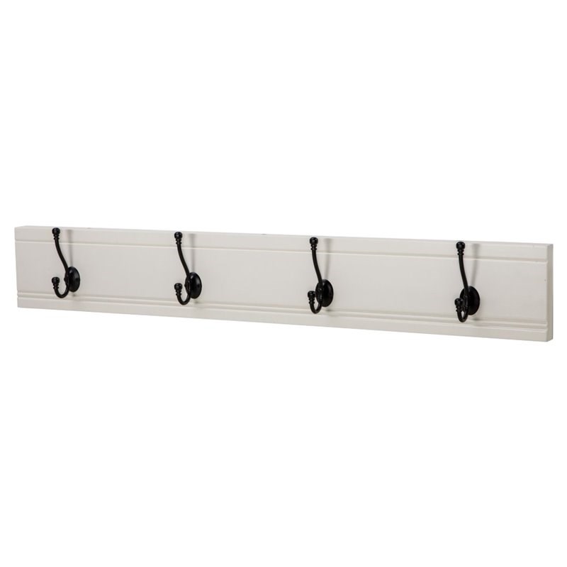 Alaterre Furniture Savannah Cottage Style Wood Coat Hook in Ivory