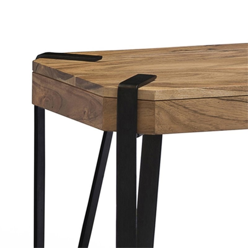 Alaterre Ryegate Natural Live Edge Solid Wood with Metal 48 Bench in Natural