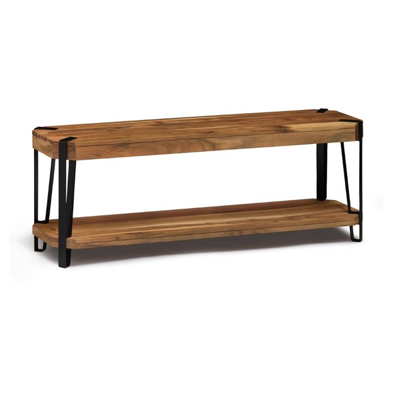 Alaterre Ryegate Natural Live Edge Solid Wood with Metal 48 Bench in Natural