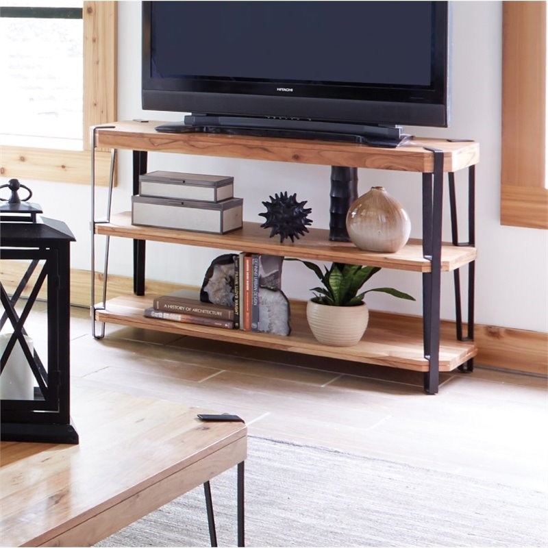 metal media console table