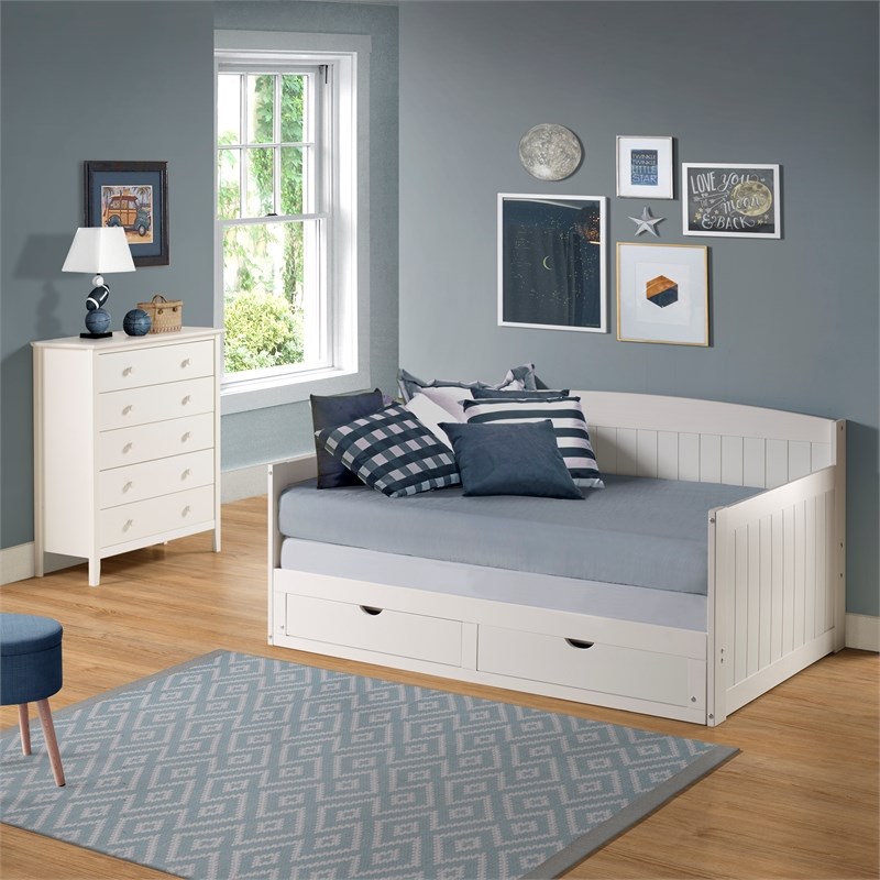 Alaterre Furniture Harmony Solid Wood, Trundle Bed That Converts To King Size
