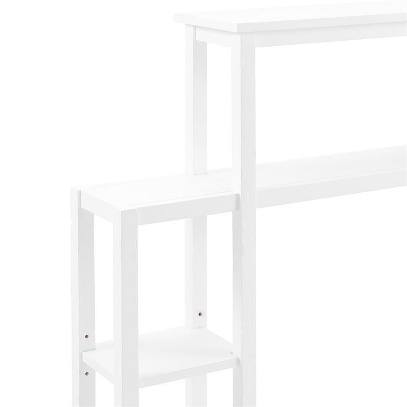Dover Over Toilet White Wood Bathroom Organizer with Side Shelving