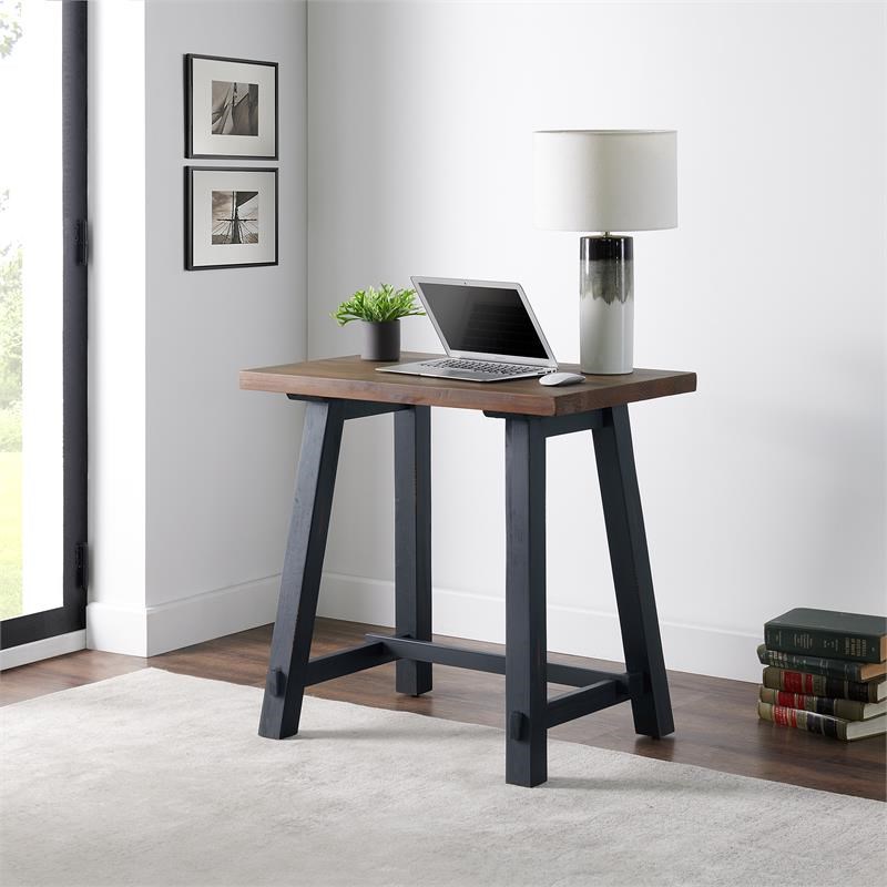 Adam 32 Inch Wide Small Solid Wood Desk with Black Legs