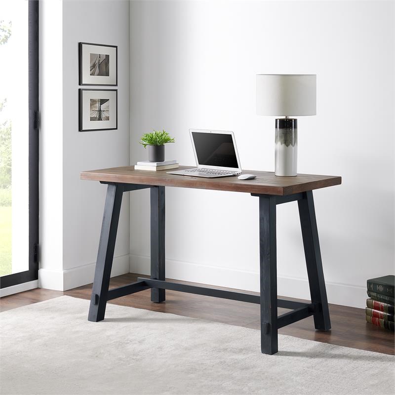 Adam 48 Inch Wide Solid Wood Desk with Black Legs