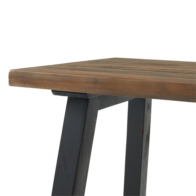 Adam 48 Inch Wide Solid Wood Desk with Black Legs