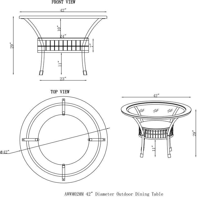 Weather Wicker Outdoor Dining Table, Outdoor Dining Table Dimensions