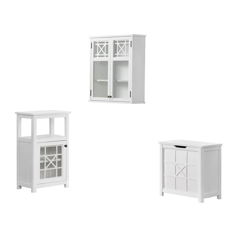 Derby 3 Piece Bathroom Set with Wall Cabinet/Hamper/Floor Cabinet