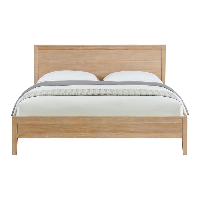 Alaterre Furniture Arden Panel Pine Wood King Bed in Light Driftwood ...