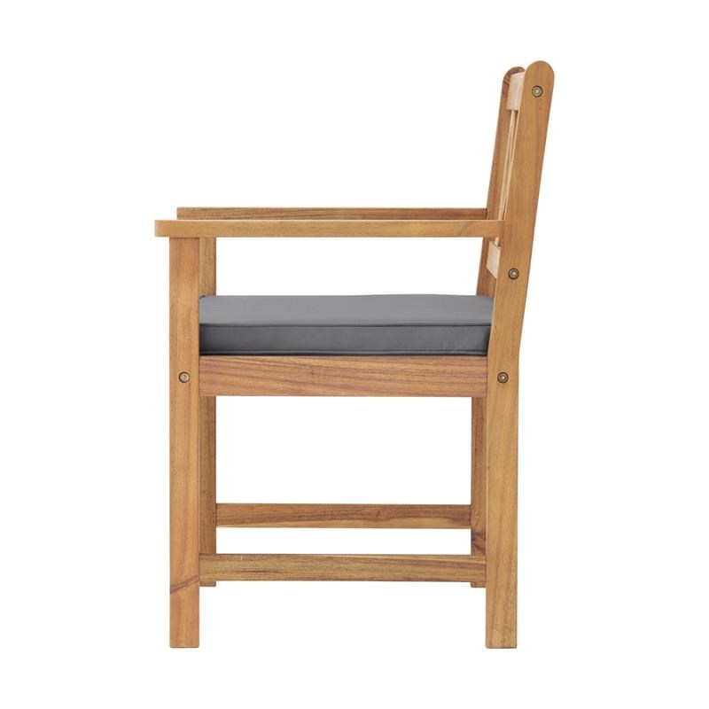 Manchester Natural Acacia Wood Dining Chair with Cushions - Set of 2
