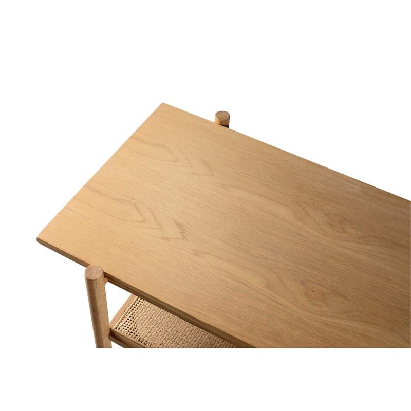 Newport 43.3 in. Oak Finish Rectangle Wood Coffee Table