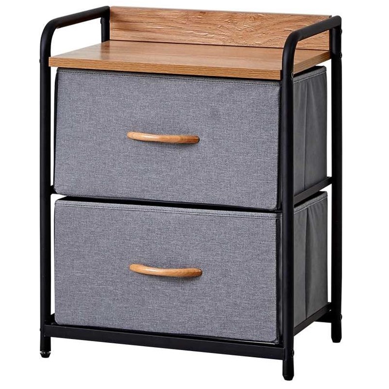 Querencia Gray Finish 2-Drawer Chest of Drawers (18 in W. X 20 in H.)