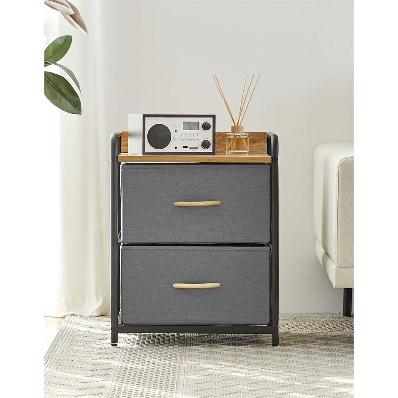 Querencia Gray Finish 2-Drawer Chest of Drawers (18 in W. X 20 in H.)