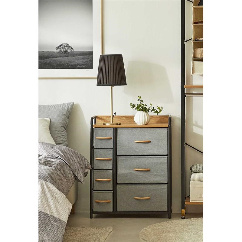 Querencia Gray Finish 7-Drawer Chest of Drawers (25 in W. X 29 in H.)