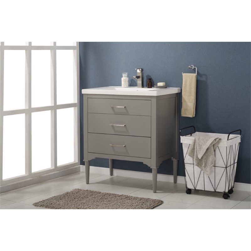 Design Element Group Mason 30" Single Sink Vanity in Gray Homesquare
