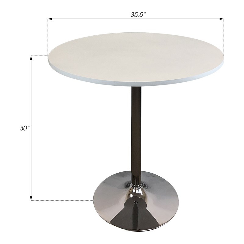 Creative Images International Modern Wood Round Dining Table in White