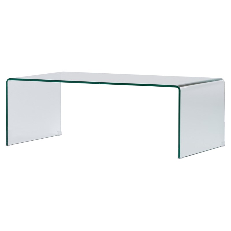 Creative Images International Glass Coffee Table with Rounded Corners in Clear