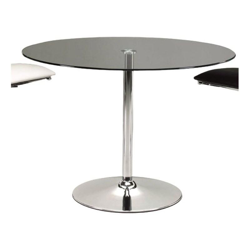 Round Clear Glass Table with chrome base