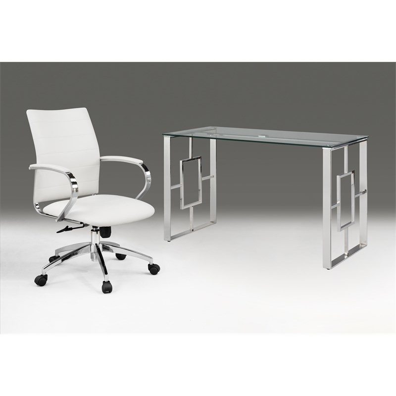 Clear Glass desk with Chrome Base