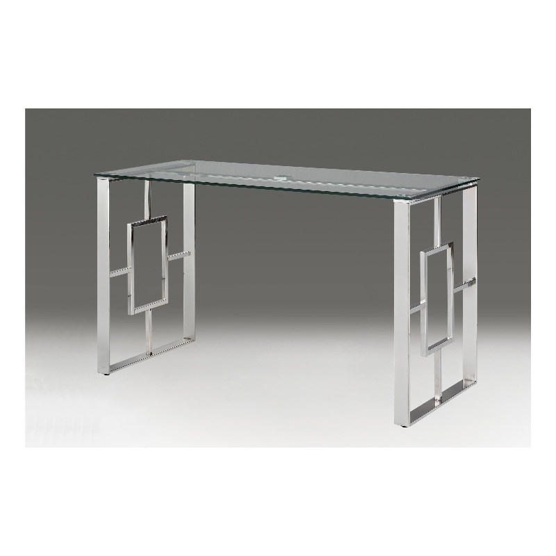 Clear Glass desk with Chrome Base