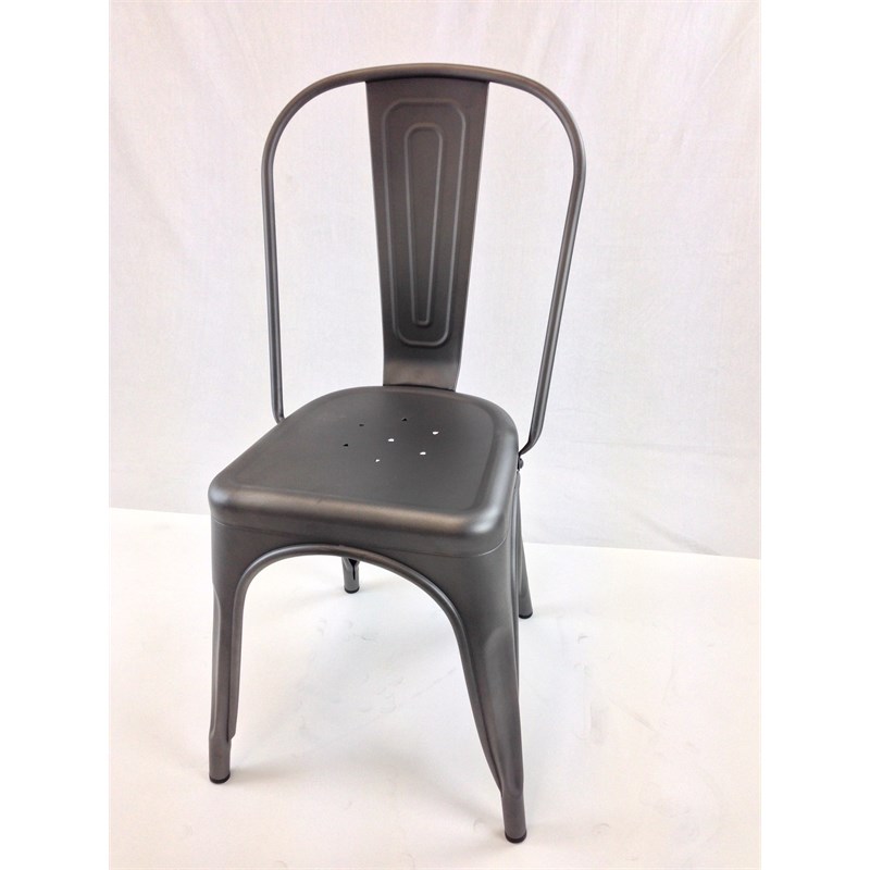 Gunmetal Gray Metal Chair (Set of 4)