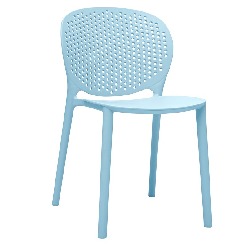 Midcentury Blue Plastic Kids Side Chair (Set of 4)