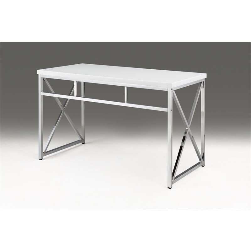 White Wood Top desk with Chrome Base