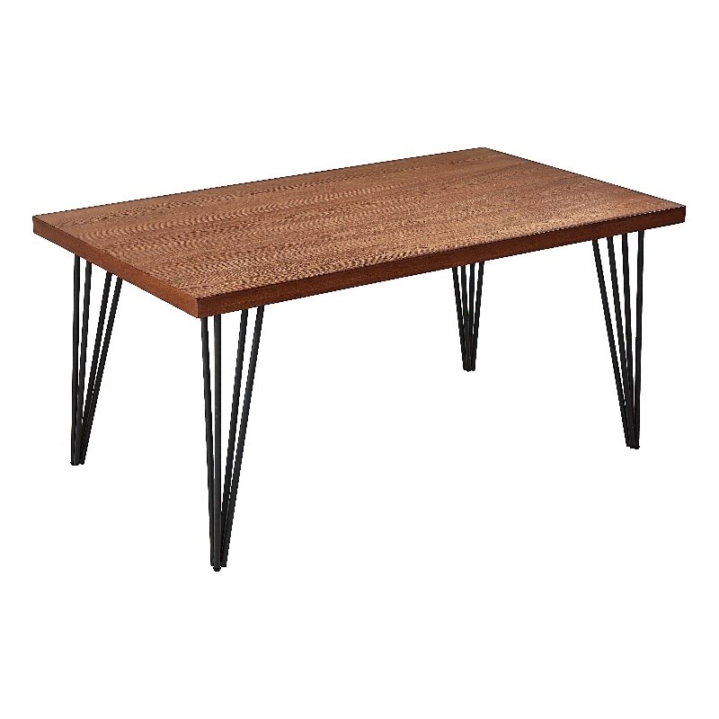 Contemporary Air Slaked Elm Veneer Wood Top Dining Table in Ash