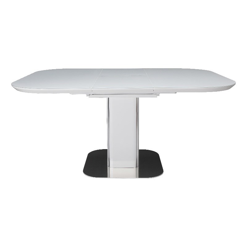 White MDF Wood with 5mm Glass Dining Table