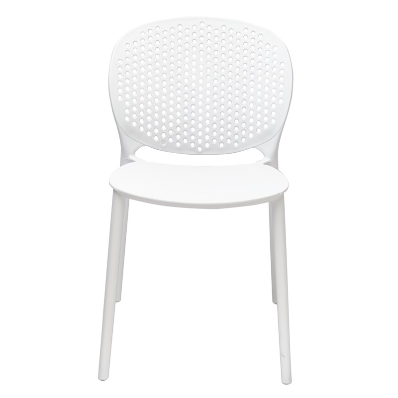 Midcentury Plastic Side Chair in White (Set of 4)