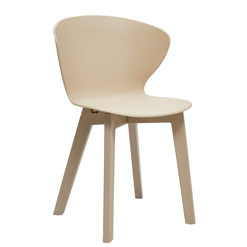 Midcentury Plastic Side Chair in Beige (Set of 4)
