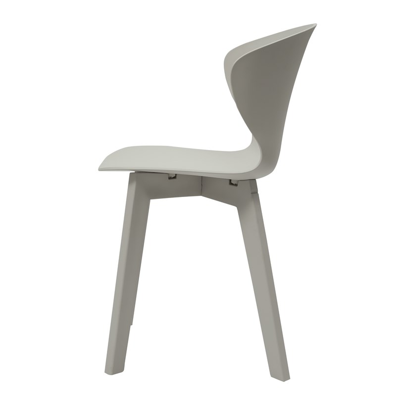 Midcentury Plastic Side Chair in Light Gray (Set of 4)