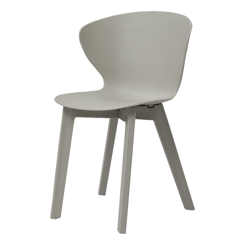 Midcentury Plastic Side Chair in Light Gray (Set of 4)