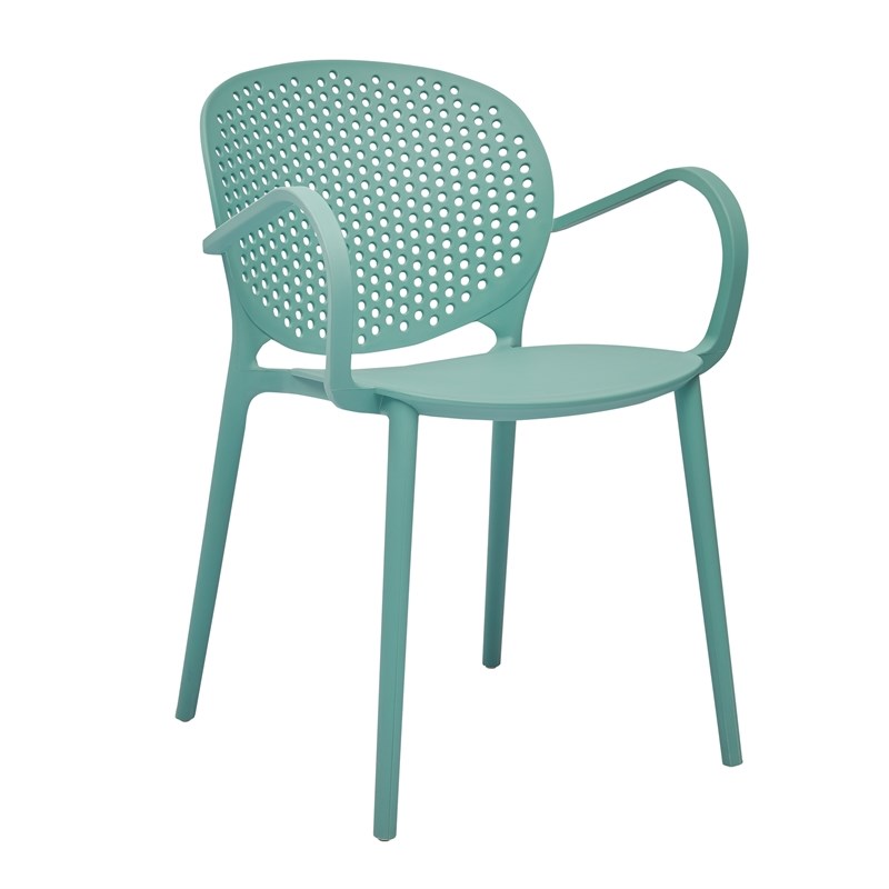 Midcentury Plastic Side Chair in Blue (Set of 4)