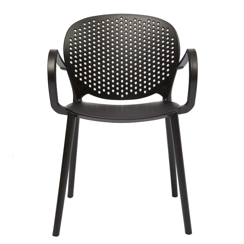 Midcentury Plastic Side Chair in Dark Gray (Set of 4)