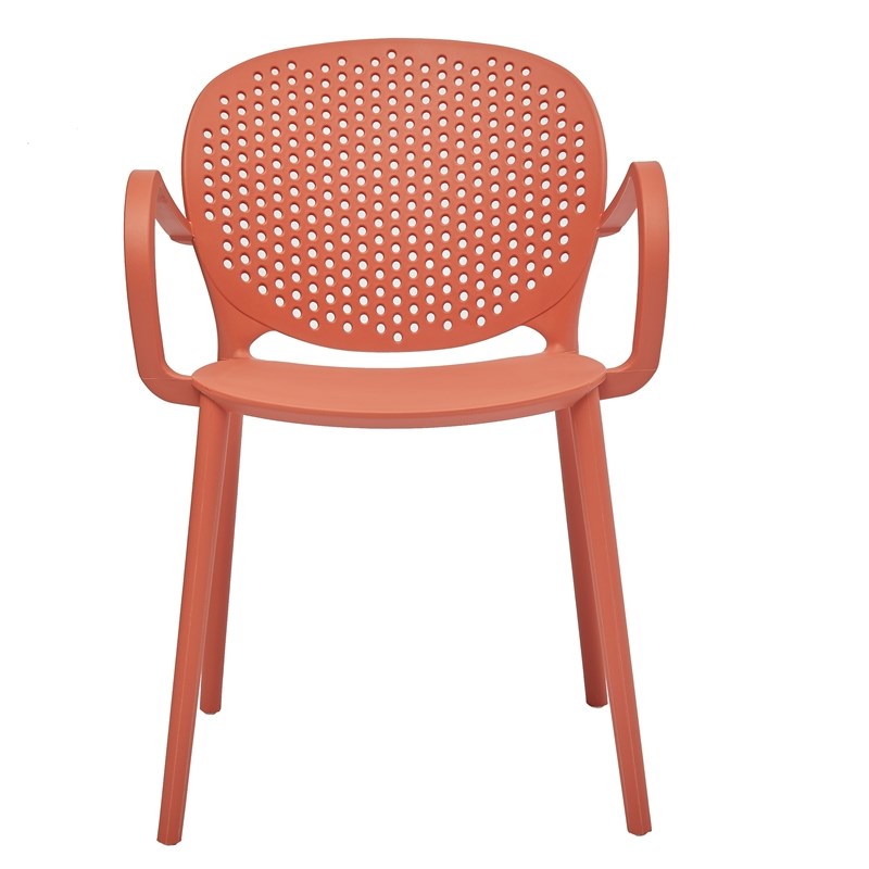 Midcentury Plastic Side Chair in Orange (Set of 4)