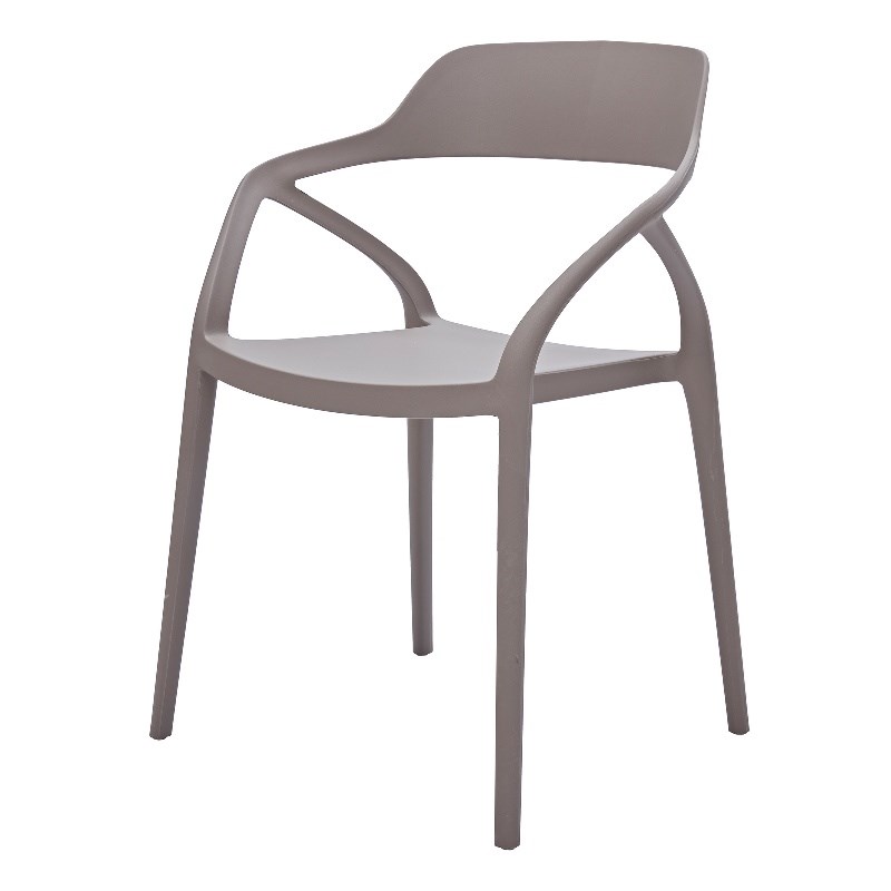 Midcentury Plastic Side Chair in Gray (Set of 4)