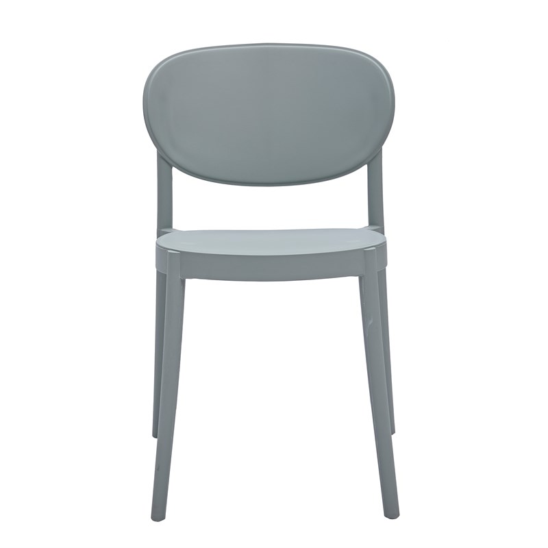 Midcentury Plastic Side Chair in Gray (Set of 4)